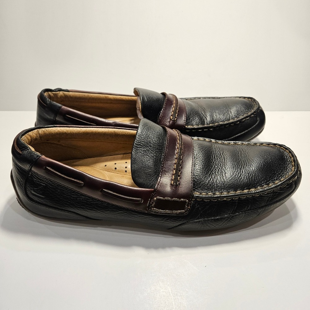 Sperry Top-Sider Hampden Penny Loafer Mens 9M Black Burgundy Leather Driving Moc - Picture 3 of 7